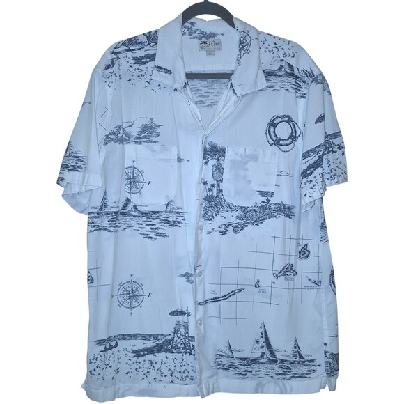 J Crew Men's Short Sleeve Peaks Block Fire Island Martha's Vineyard Shirt Size L - Picture 1 of 4